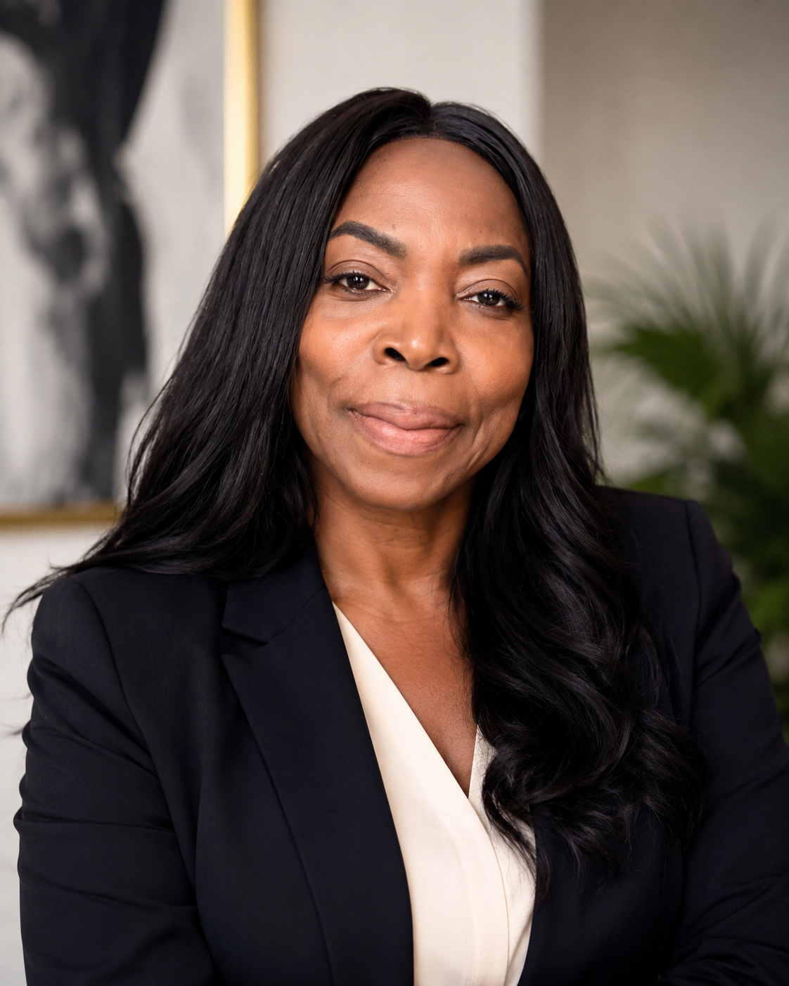 Engracia Sleeswijk, AI and digital transformation strategist, in a black blazer
